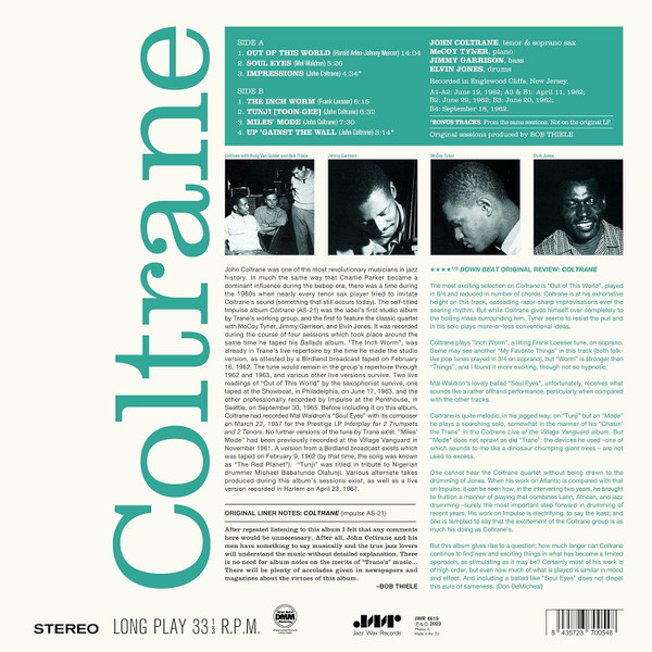The John Coltrane Quartette - Coltrane | Jazz Wax Records (JWR 4615) - 2