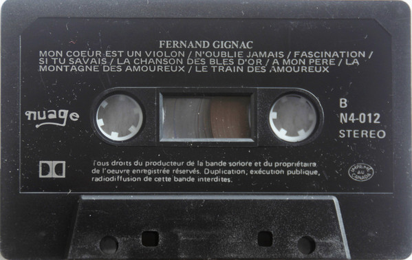Fernand Gignac - Album Souvenir (15 Succès) | Nuage (N4-012) - 4 Fernand Gignac - Album Souvenir (15 Succès) | Nuage (N4-012) - 4