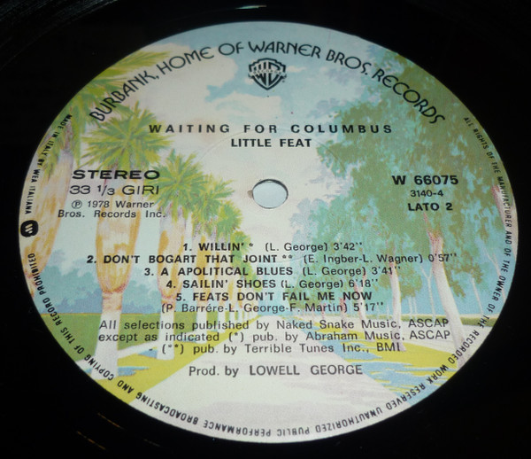 Little Feat - Waiting For Columbus | Warner Bros. Records (W 66075) - 9
