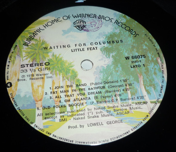 Little Feat - Waiting For Columbus | Warner Bros. Records (W 66075) - 6