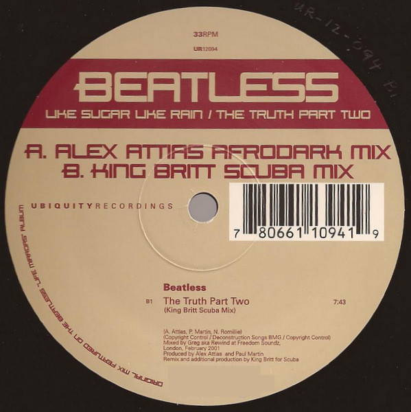 Beatless - Like Sugar Like Rain / The Truth Part Two | Ubiquity (UR12094) - 2