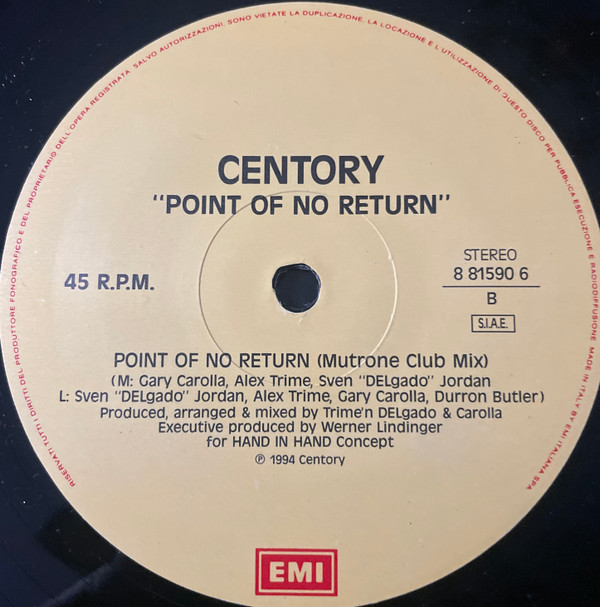 Centory - Point Of No Return | EMI (8 81590 6) - 2
