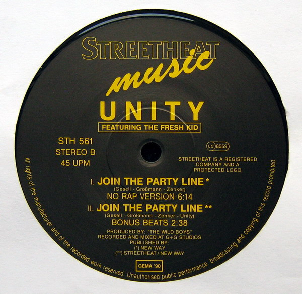 Unity Featuring The Fresh Kid - Join The Party Line ! | Streetheat Music (STH 561) - 4 Unity Featuring The Fresh Kid - Join The Party Line ! | Streetheat Music (STH 561) - 4