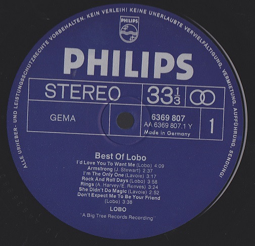 Lobo - Best Of Lobo | Philips (6369 807) - 3