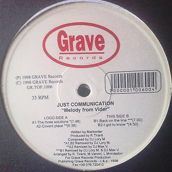 Just Communication - Melody From Vider | Grave Records (GR.TOP 1006) - 2 Just Communication - Melody From Vider | Grave Records (GR.TOP 1006) - 2