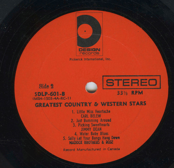 Various - Greatest Country & Western Stars | Design Records (DLP-601) - 4 Various - Greatest Country & Western Stars | Design Records (DLP-601) - 4