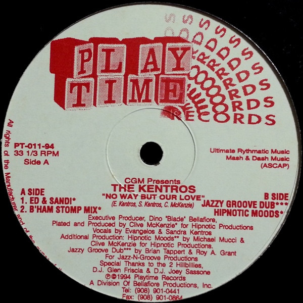 The Kentros - No Way But Our Love | Playtime Records (PT-011-94)