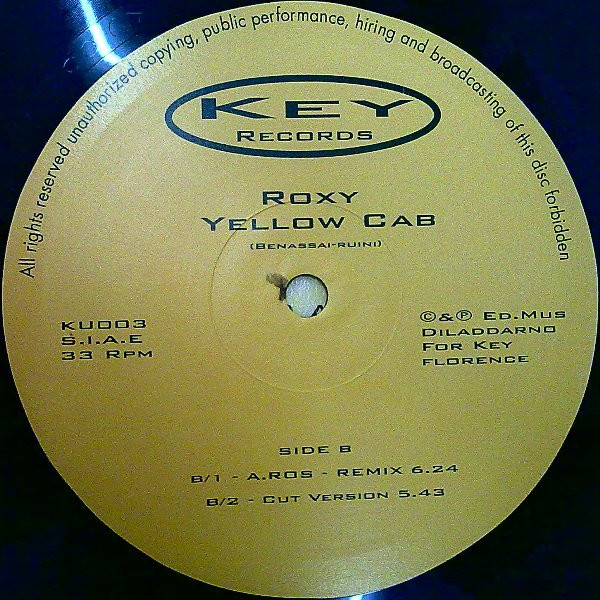 Roxy - Yellow Cab | Key Records (KU003)