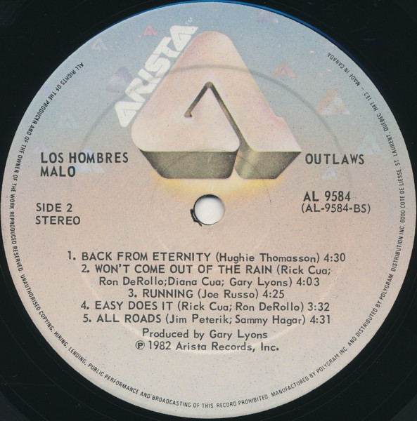 Outlaws - Los Hombres Malo | Arista (AL 9584) - 4