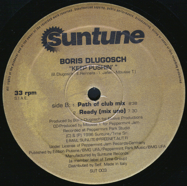 Boris Dlugosch - Keep Pushin' | Suntune (SUT 003) - 2