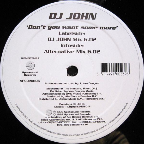 DJ John - Don't You Want Some More | Spotsound Records (SP9920606) - main DJ John - Don't You Want Some More | Spotsound Records (SP9920606) - main
