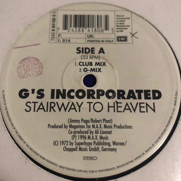 G's Incorporated - Stairway To Heaven | EMI (2438841806)