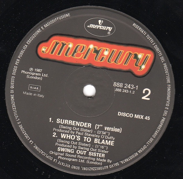 Swing Out Sister - Surrender | Mercury (888 243-1) - 3 Swing Out Sister - Surrender | Mercury (888 243-1) - 3