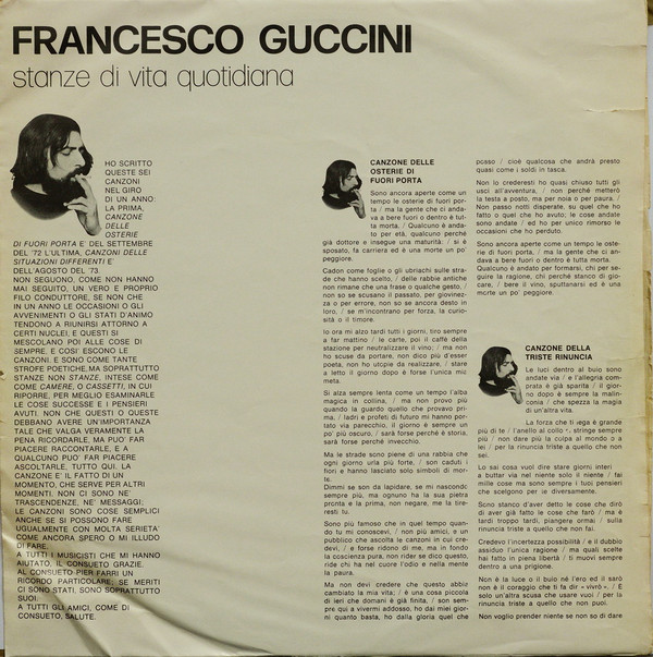 Francesco Guccini - Stanze Di Vita Quotidiana | Columbia (3C 064-18032) - 5 Francesco Guccini - Stanze Di Vita Quotidiana | Columbia (3C 064-18032) - 5