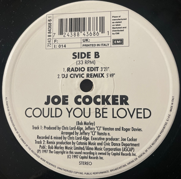Joe Cocker - Could You Be Loved | EMI (8843686) - 2