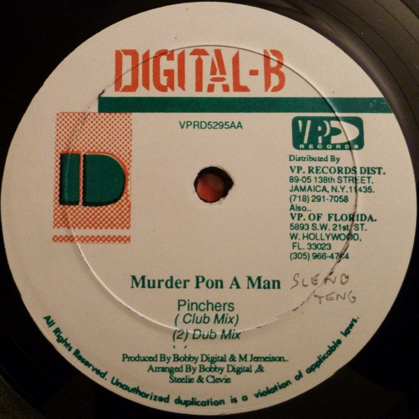 Admiral Tibet / Pinchers - Weep & Moan / Murder Pon A Man | Digital-B (VPRD5295) - 2