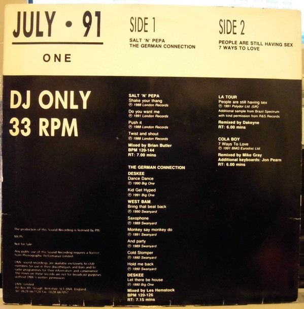 Various - July • 91 (One) | DMC (DMC 102/1) - 2