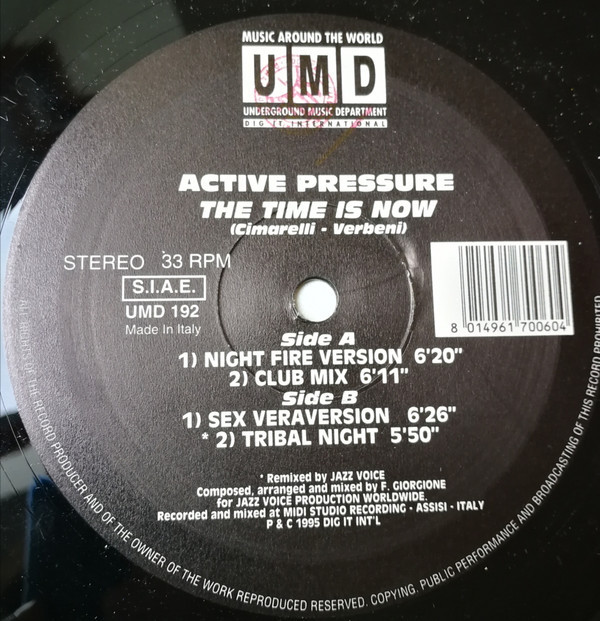 Active Pressure - The Time Is Now | Underground Music Department (UMD) (UMD 192) - main Active Pressure - The Time Is Now | Underground Music Department (UMD) (UMD 192) - main