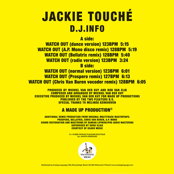 Jackie Touché - Watch Out | Vintage Pleasure Boutique (VPB 012) - 2