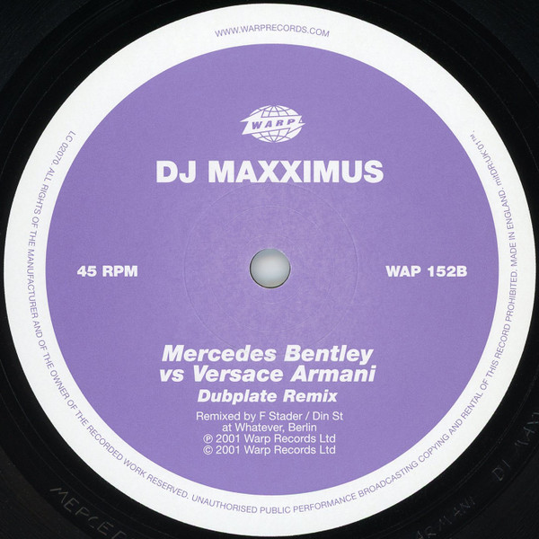 Something J / DJ Maxximus - Mercedes Bentley Vs Versace Armani | Warp Records (WAP 152) - 4 Something J / DJ Maxximus - Mercedes Bentley Vs Versace Armani | Warp Records (WAP 152) - 4