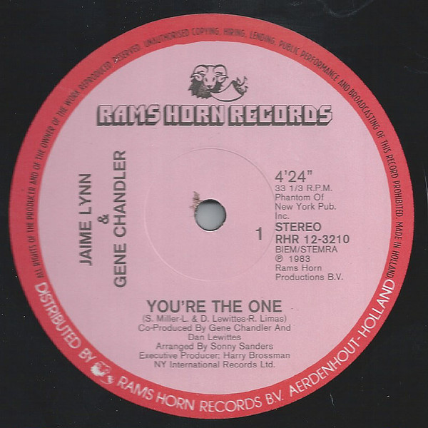 Jaime Lynn & Gene Chandler - You're The One / I Keep Coming Back For More | Rams Horn Records (RHR 12-3210) - main