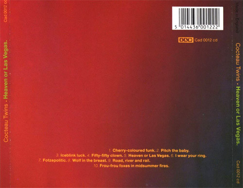 Cocteau Twins - Heaven Or Las Vegas CD | 4AD (Cad 0012 cd) - 2