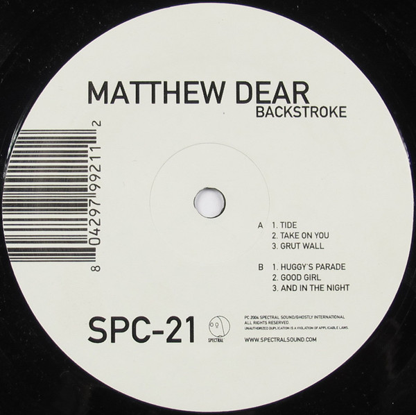 Matthew Dear - Backstroke | Spectral Sound (SPC-21) - 3
