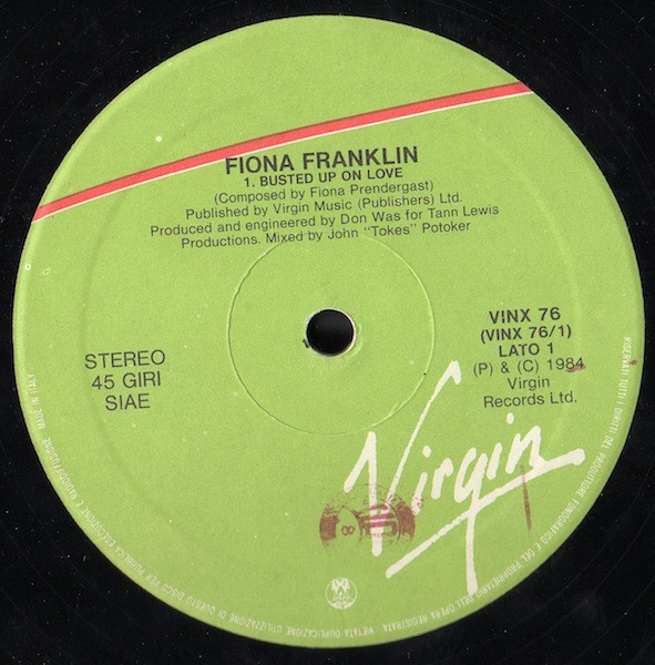 Fiona Franklyn - Busted Up On Love | Virgin (VINX 76) - 2