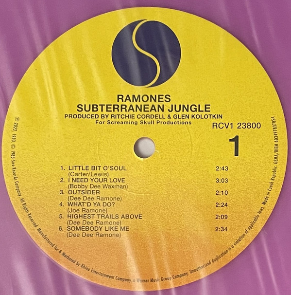 Ramones - Subterranean Jungle | Sire (603497837854) - 3 Ramones - Subterranean Jungle | Sire (603497837854) - 3