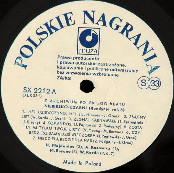 Niebiesko-Czarni - Niebiesko-Czarni | Polskie Nagrania Muza (SX 2212) - 3 Niebiesko-Czarni - Niebiesko-Czarni | Polskie Nagrania Muza (SX 2212) - 3
