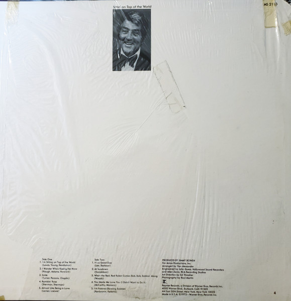Dean Martin - Sittin' On Top Of The World | Reprise Records (MS 2113) - 2 Dean Martin - Sittin' On Top Of The World | Reprise Records (MS 2113) - 2