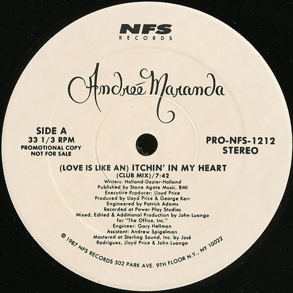 Andreé Maranda - (Love Is Like An) Itchin' In My Heart | NFS Records, Inc. (PRO-NFS-1212) - 2 Andreé Maranda - (Love Is Like An) Itchin' In My Heart | NFS Records, Inc. (PRO-NFS-1212) - 2