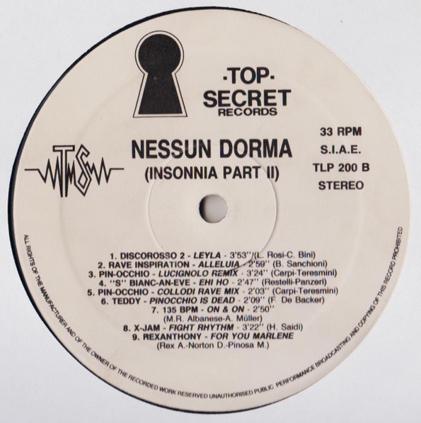 Various - Nessun Dorma (Insonnia Part II) | Top Secret Records (TLP 200) - 4 Various - Nessun Dorma (Insonnia Part II) | Top Secret Records (TLP 200) - 4
