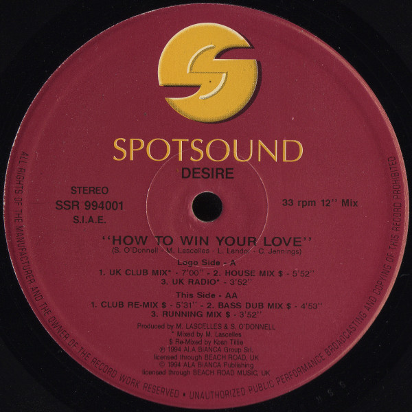 Desire - How To Win Your Love | Spotsound Records (SSR 994001) - 3
