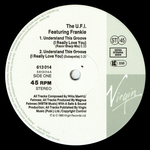 The U.F.I. & Frankie - Understand This Groove (I Really Love You) | Virgin (613014) - 3 The U.F.I. & Frankie - Understand This Groove (I Really Love You) | Virgin (613014) - 3