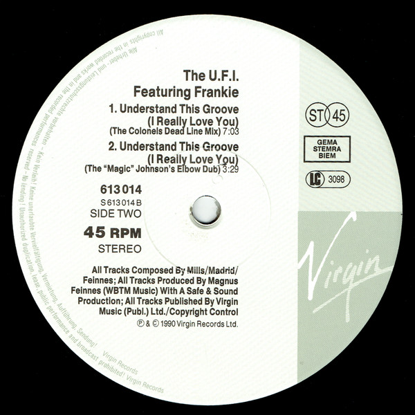 The U.F.I. & Frankie - Understand This Groove (I Really Love You) | Virgin (613014) - 4 The U.F.I. & Frankie - Understand This Groove (I Really Love You) | Virgin (613014) - 4