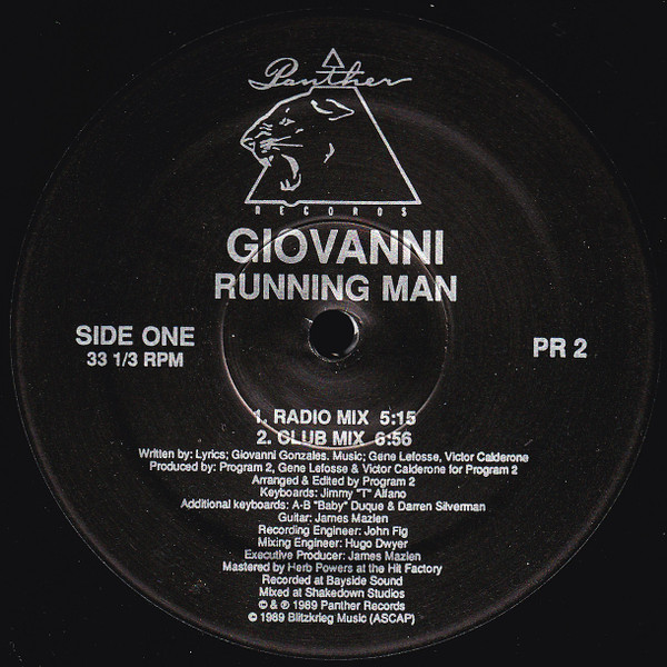Giovanni - Running Man | Panther Records (PR 2) - main