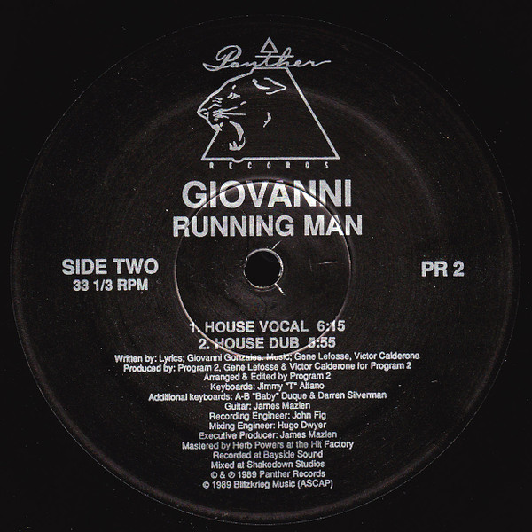 Giovanni - Running Man | Panther Records (PR 2) - 2
