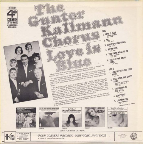 The Gunter Kallmann Chorus - Love Is Blue | 4 Corners Of The World (FCS-4256) - 2 The Gunter Kallmann Chorus - Love Is Blue | 4 Corners Of The World (FCS-4256) - 2