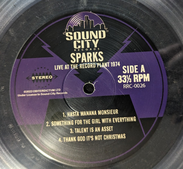 Sparks - Live At The Record Plant 1974 | Sound City Records (RRC-0026) - 3 Sparks - Live At The Record Plant 1974 | Sound City Records (RRC-0026) - 3