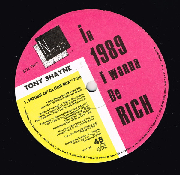 Tony Shayne - In 1989 I Wanna Be Rich | Nep-Tune Records (NT-7189) - 2 Tony Shayne - In 1989 I Wanna Be Rich | Nep-Tune Records (NT-7189) - 2