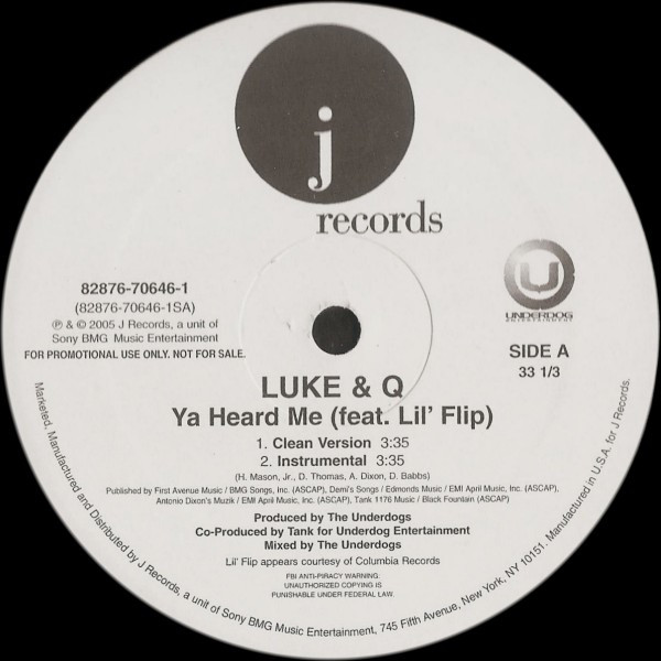 Luke & Q - Ya Heard Me | J Records (82876-70646-1) - main
