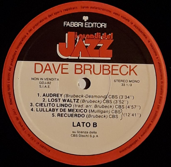 Dave Brubeck - Dave Brubeck | Fabbri Editori (GdJ 82) - 4