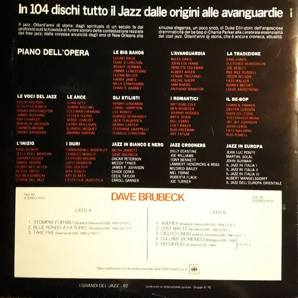 Dave Brubeck - Dave Brubeck | Fabbri Editori (GdJ 82) - 2