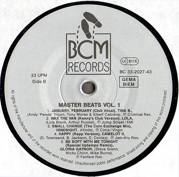 Various - Master Beats Vol. 1 | BCM Records (B.C. 33-2027-43) - 4 Various - Master Beats Vol. 1 | BCM Records (B.C. 33-2027-43) - 4