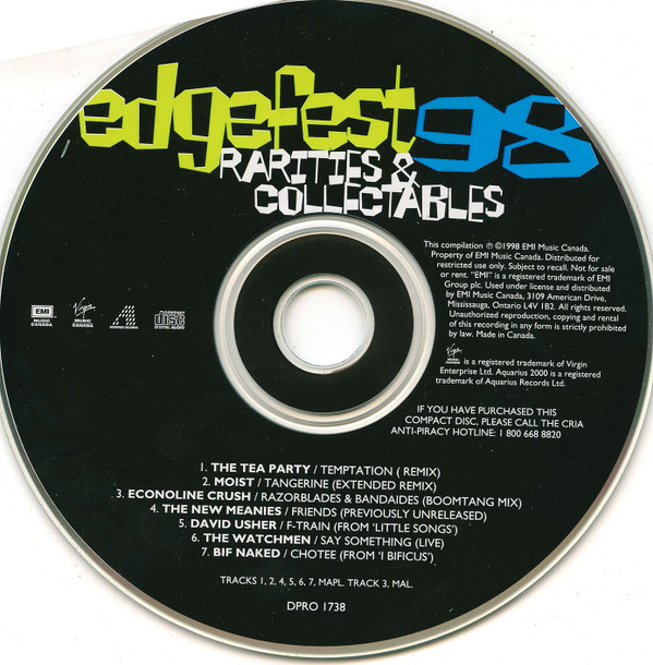 Various - Edgefest 98 Rarities & Collectables | EMI Music Canada (DPRO 1738) - 3 Various - Edgefest 98 Rarities & Collectables | EMI Music Canada (DPRO 1738) - 3