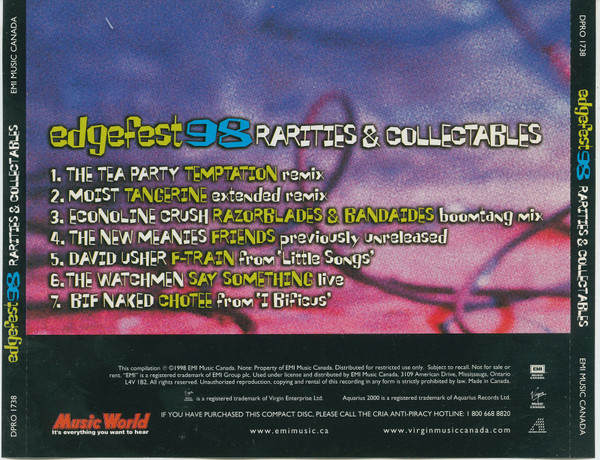 Various - Edgefest 98 Rarities & Collectables | EMI Music Canada (DPRO 1738) - 2 Various - Edgefest 98 Rarities & Collectables | EMI Music Canada (DPRO 1738) - 2