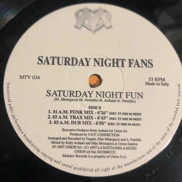 Saturday Night Fans - Saturday Night Fun | Molotov Records (MTV 034) - 3