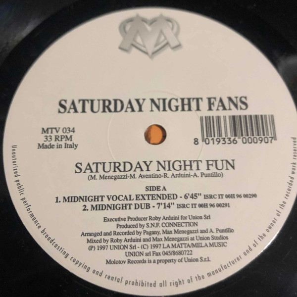 Saturday Night Fans - Saturday Night Fun | Molotov Records (MTV 034) - 4
