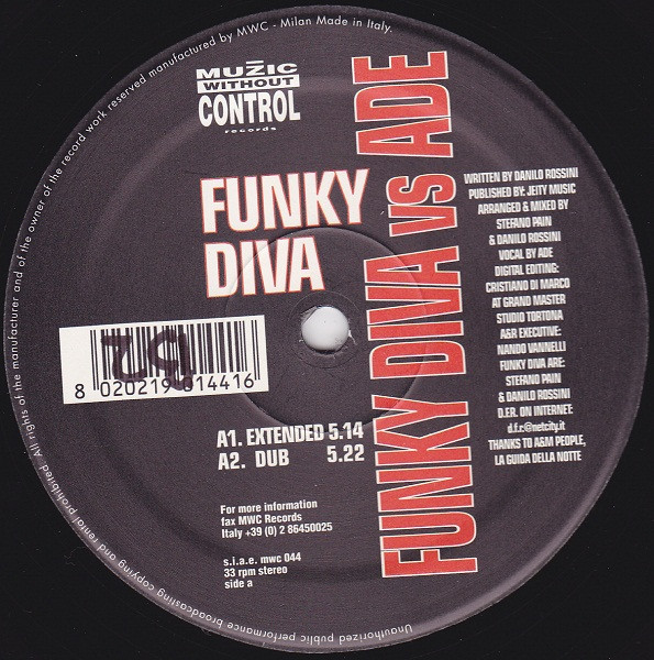 Funky Diva vs Ade - Funky Diva | Muzic Without Control Records (MWC 044)